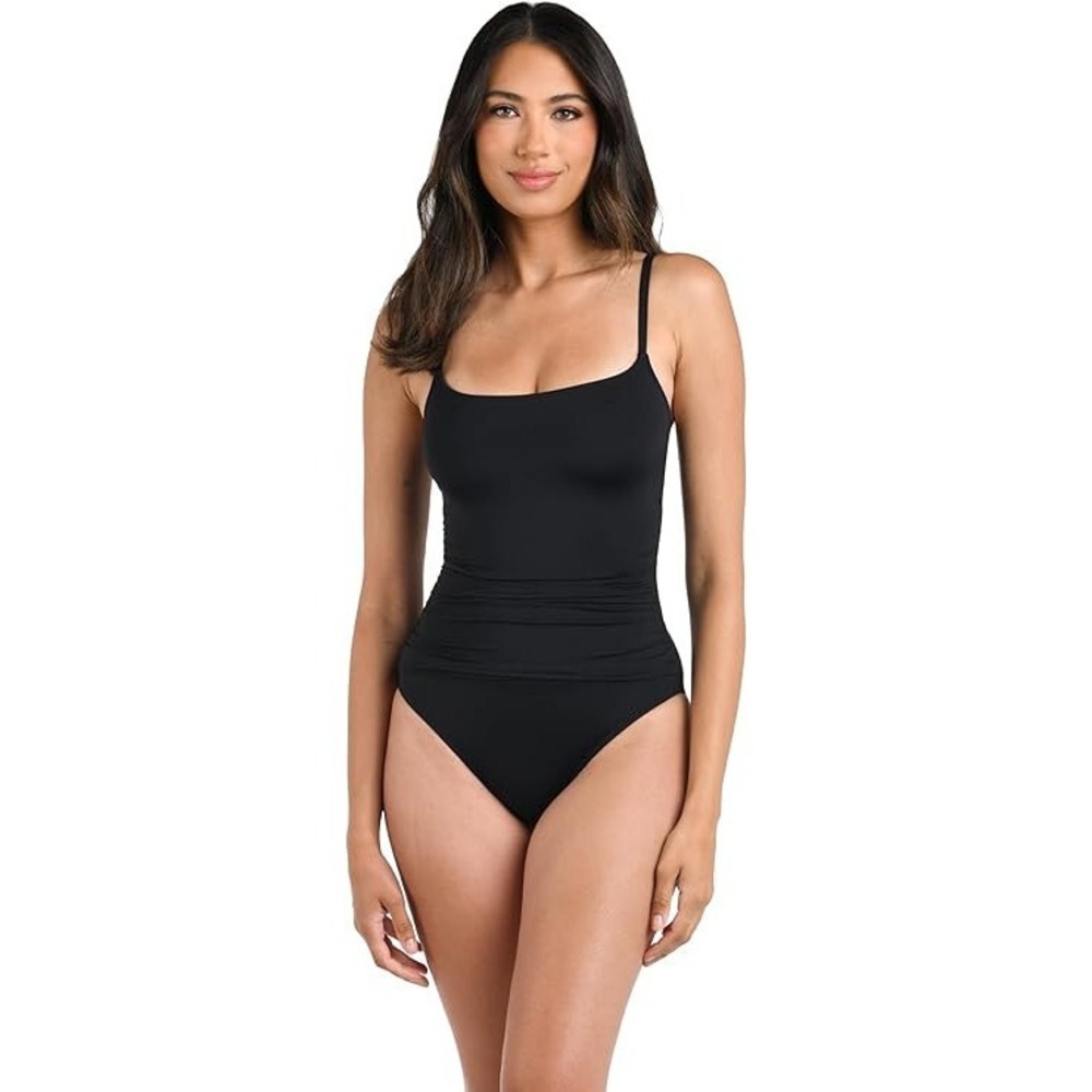 Island Goddess Rouched Body Lingerie Mio One Piece Swimsuit, Black, 12